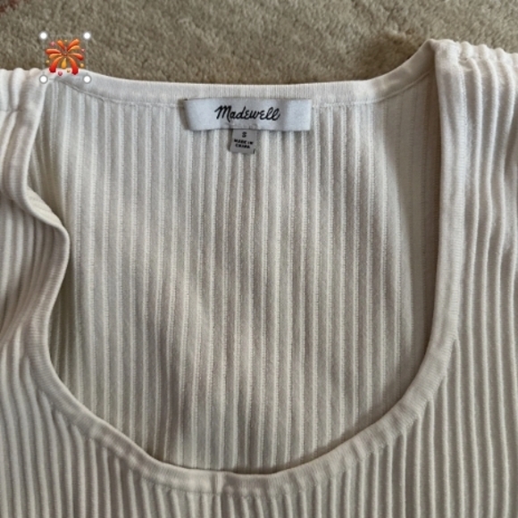 Madewell Tops - Madewell Ribbed Cream Tank Top